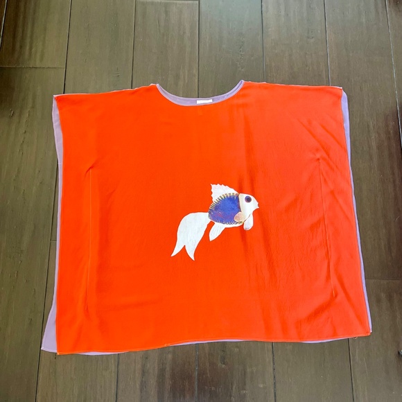 DE LA MER 1981 OS Silk Goldfish Mini Dress - Picture 8 of 9